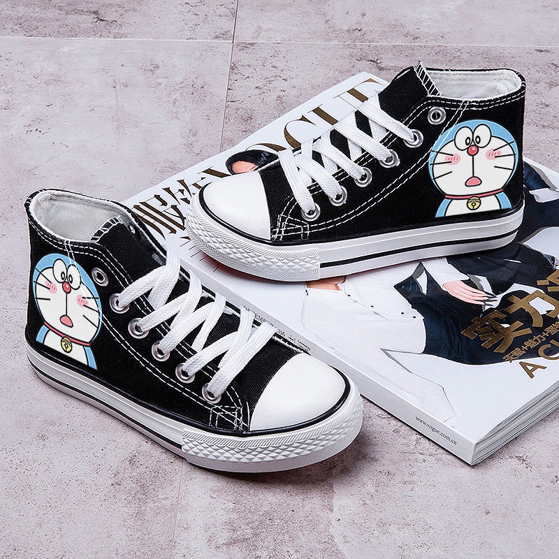Giày Vải Canvas Cổ Cao In Họa Tiết Hoạt Hình Phát Sáng Thời Trang Mùa Hè Phong Cách Hàn Quốc Mới Cho Bé Trai