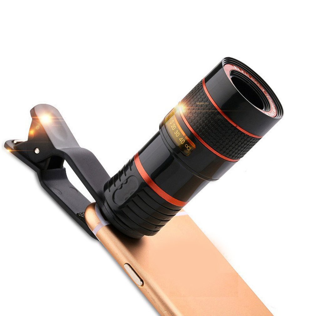 [HT11]Portable 12X Zoom Telephoto Lens Mobile Phone Camera Lens with Clip for iPhone