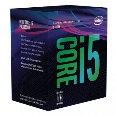 Intel Core I5-8600K (Socket 1151v2, 3.6GHz turbo 4.3 GHz, Bus 2666Mhz, 9MB cache)