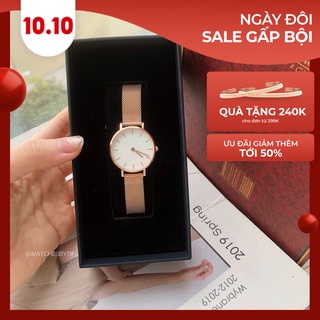 Đồng hồ nữ D.VV PETITE kim loại rose mặt trắng (size 28mm/32mm)