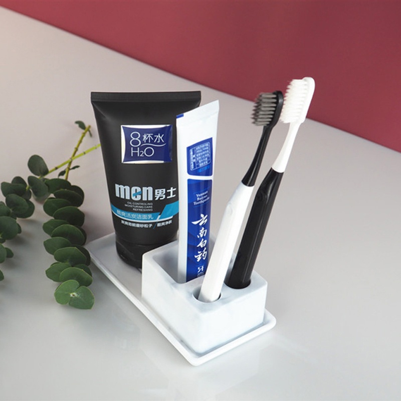 Giá Đỡ Bàn Chải Đánh Răng Bằng Silicon Hình Chữ Nhật Tiện Dụng DIY