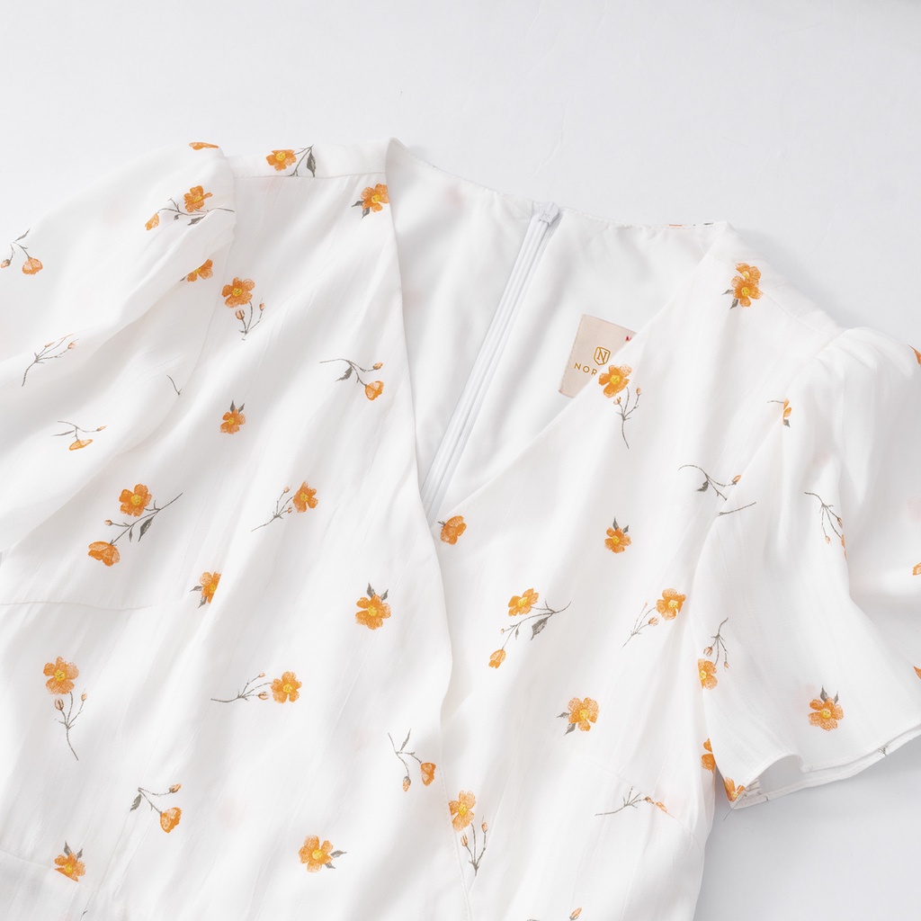 Váy Nữ Hoa Nhí Thiết Kế Cổ V Chất Đũi Tơ Nhẹ Nhàng Sang Trọng NORICK | BigBuy360 - bigbuy360.vn