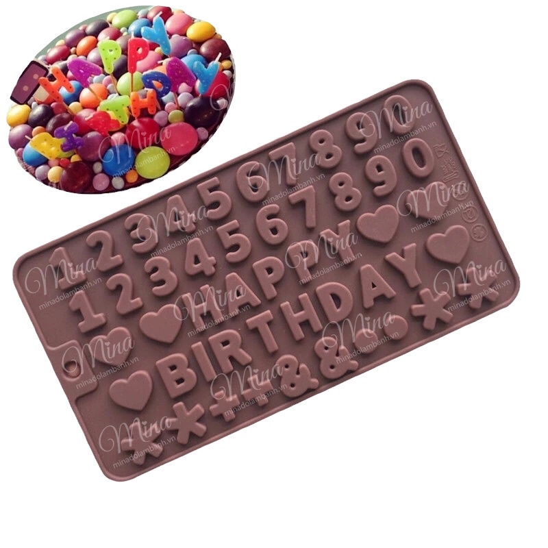 Khuôn Silicone Số HAPPY