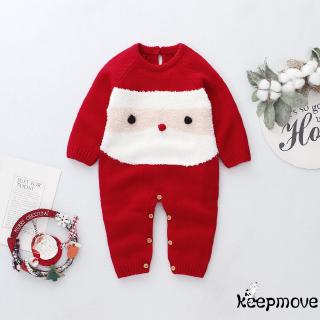 Bộ Áo Liền Quần Họa Tiết Ông Già Noel Dễ Thương Dành Cho Bé Trai Và Bé Gái