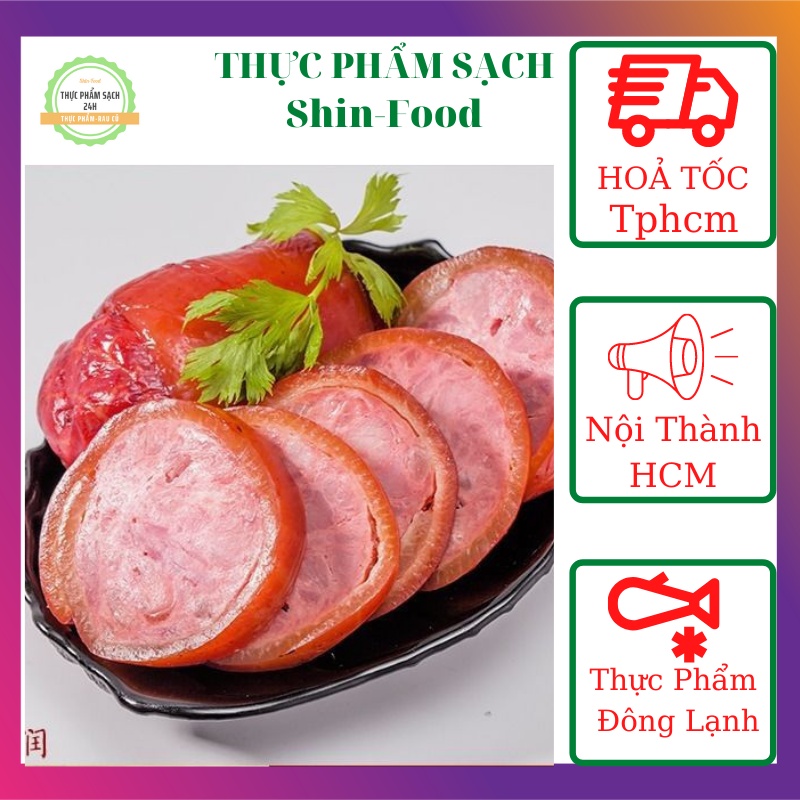 Jambon thịt nguội da bao đỏ 500g giao hoả tốc Tphcm thực phẩm sạch SHINFOOD