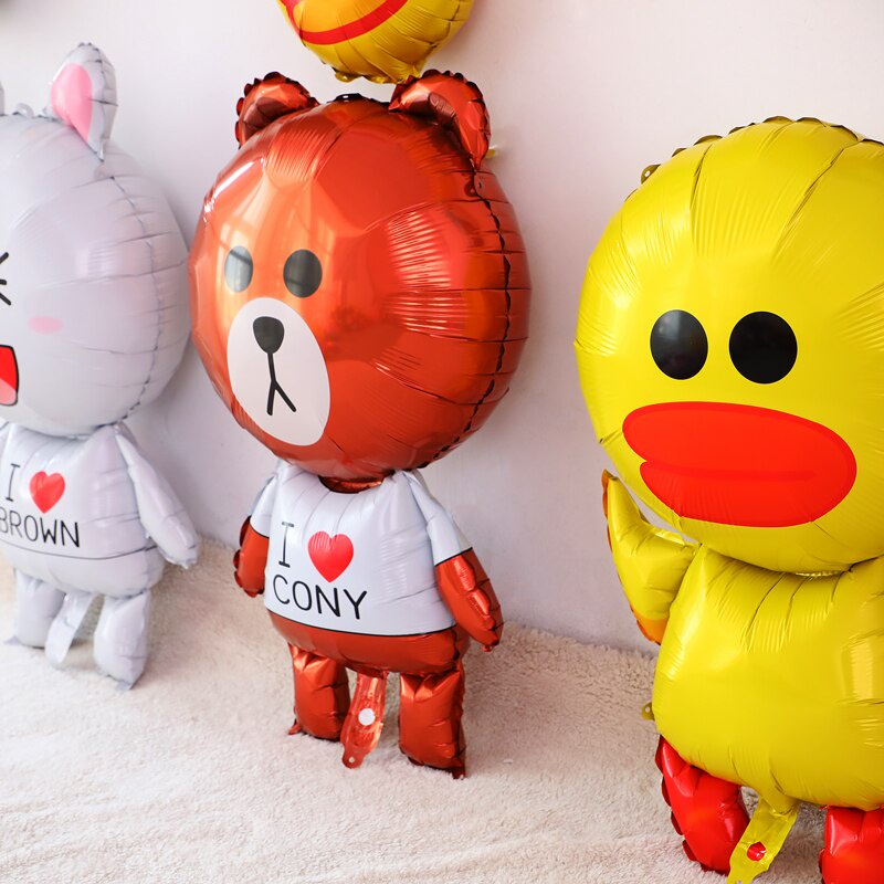 Bong bóng kiếng tráng nhôm hình thỏ cony gấu brown vịt vàng sally