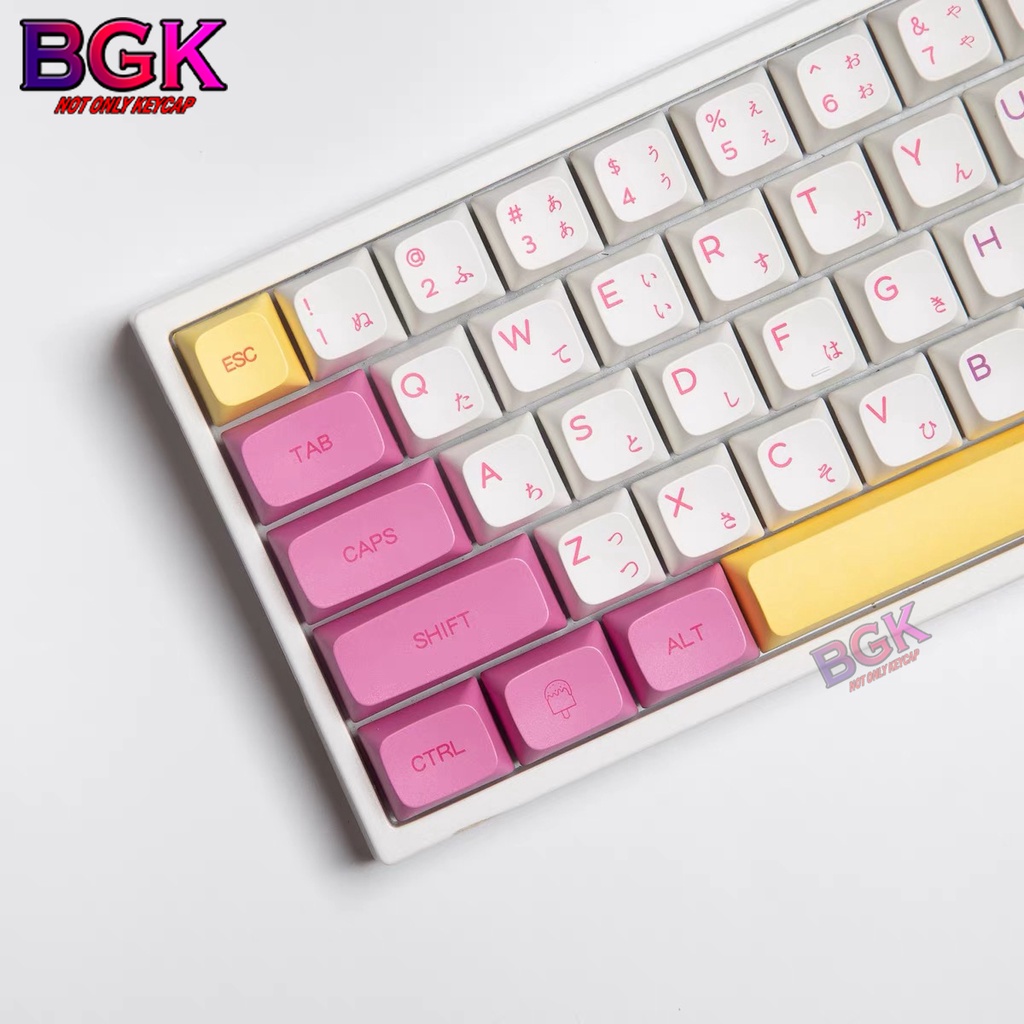 Bộ Keycap XDA PBT ICE CREAM 136 nút in dye-sub xinh xắn dễ thương cân được layout 68,84,98...