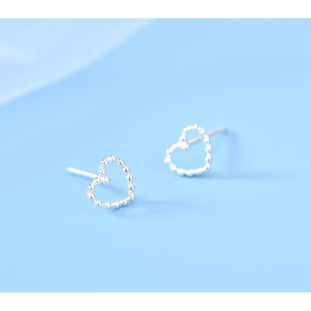 Bông tai EBI Trái tim mạ Bạc 925