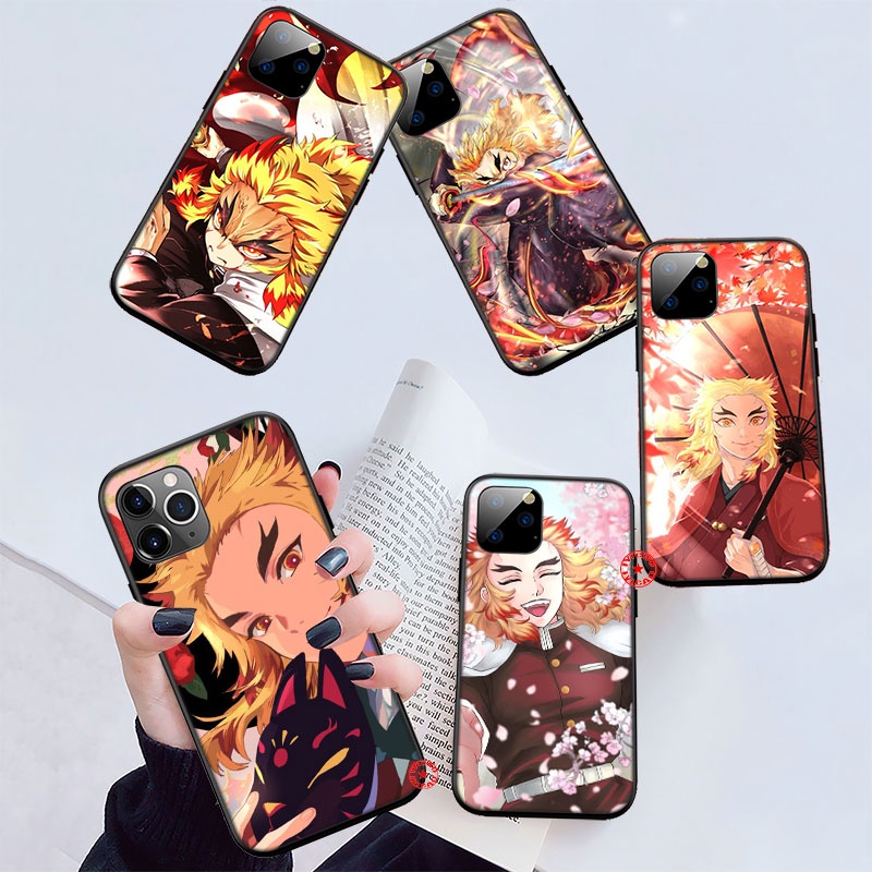 Ốp Điện Thoại Họa Tiết Demon Slayer Kyujiro Rengoku Cho iPhone SE XR 5 5S 6 6S 7 8 11 Pro Max Plus KD33
