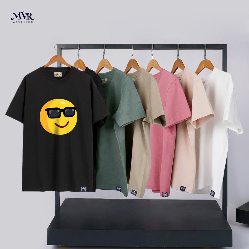 Áo Thun Unisex Phông Creww Nam Nữ Mặt Cười Cool Ngầu mắt kính đen đi biển Nhiều Màu Localbrand MVR KK733