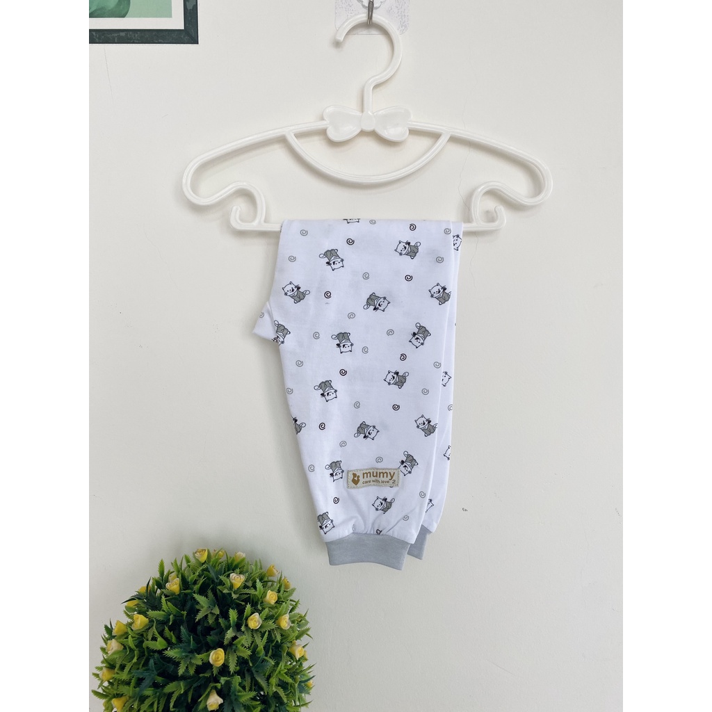 Bộ quần áo MUMY dài tay 100% cotton CÓ ĐÁP ĐŨNG