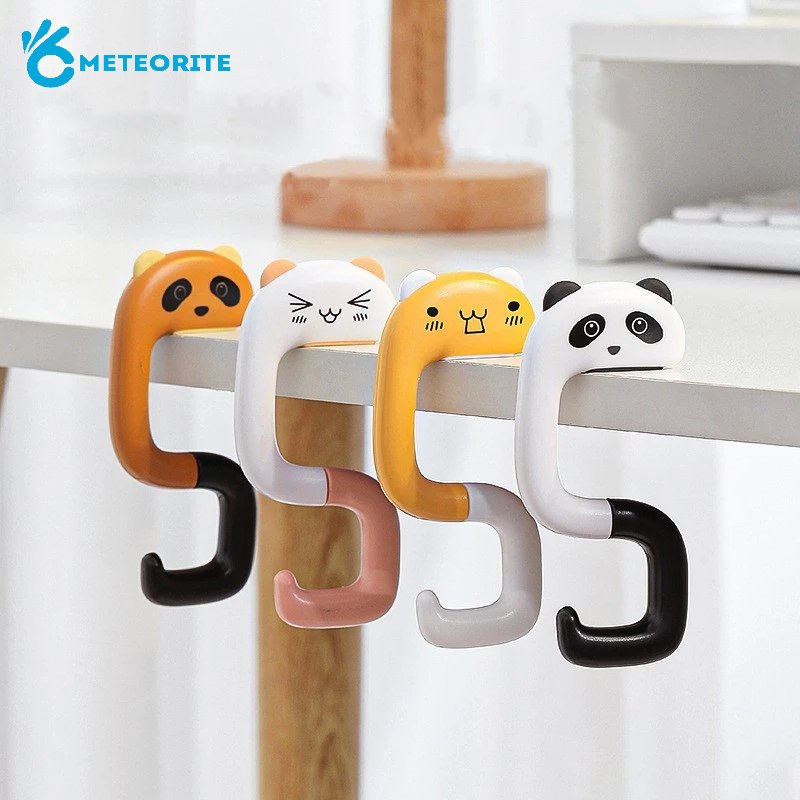 Móc Treo Túi Xách Hình Chữ U / Hoạt Hình Bằng Nhựa Không Đục Lỗ Siêu Bền Tiện Dụng Cho Gia Đình /