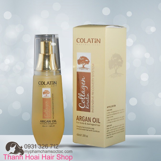 Tinh dầu dưỡng tóc Argan Colatin phục hồi tóc khô xơ hư tổn 40ml