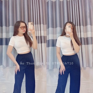 Áo croptop tay ngắn nữ