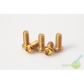Ốc lục giác bông chòm sao 6x15 xi vàng CNC