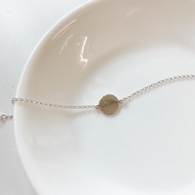 Lắc tay mặt tròn Bạc 925 - Flat bracelet