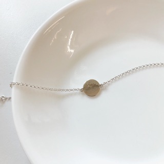 Lắc tay mặt tròn Bạc 925 - Flat bracelet
