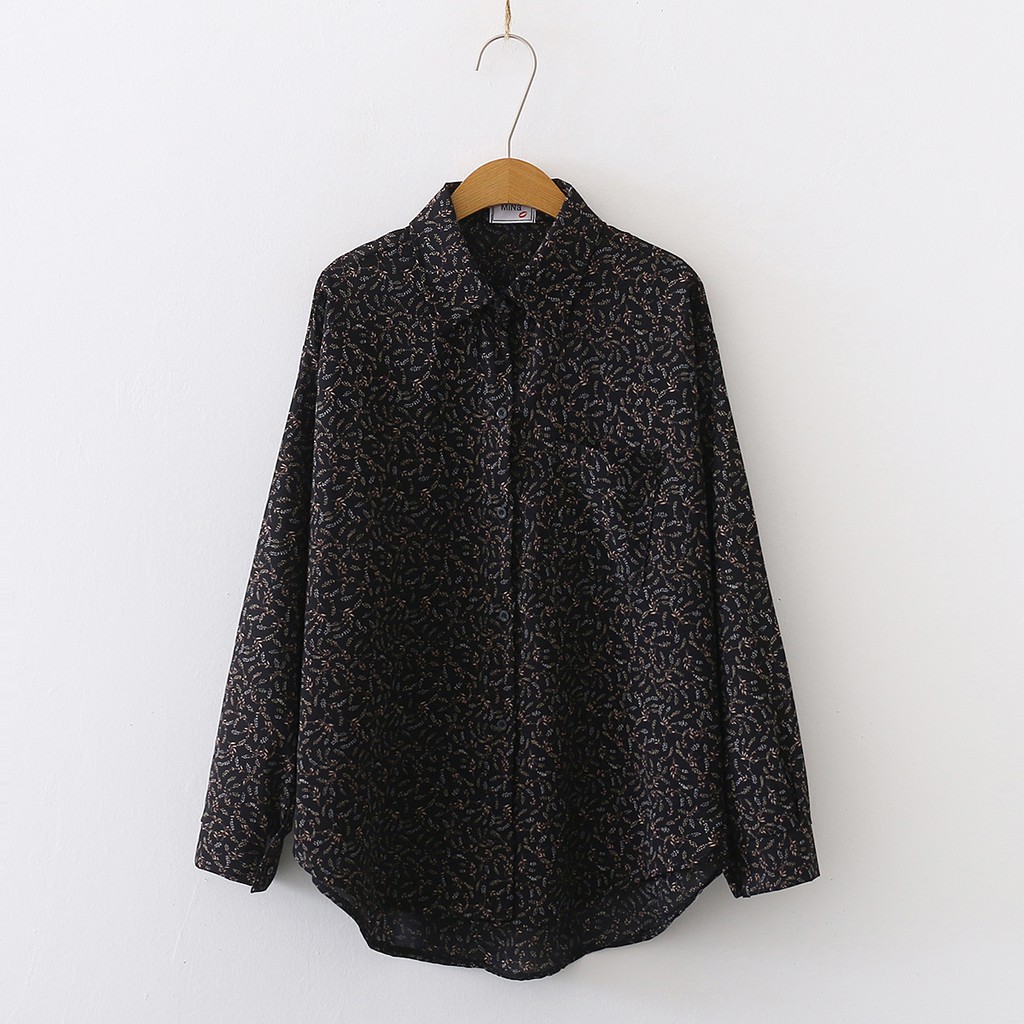 Áo Sơ Mi Voan Họa Tiết Hoa Tay Dài Phong Cách Hàn Quốc Cho Nữ | BigBuy360 - bigbuy360.vn