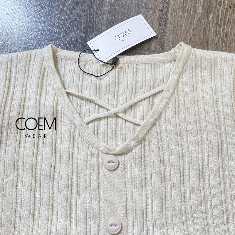 Áo len nữ dài tay 2 màu Be Trắng cổ V phong cách Hàn Quốc CW 364 (Ảnh cận chất) | BigBuy360 - bigbuy360.vn