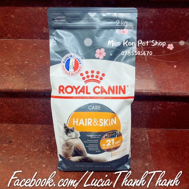 Thức ăn hạt cho mèo Royal Canin Hair &amp; Skin bịch 2 KG