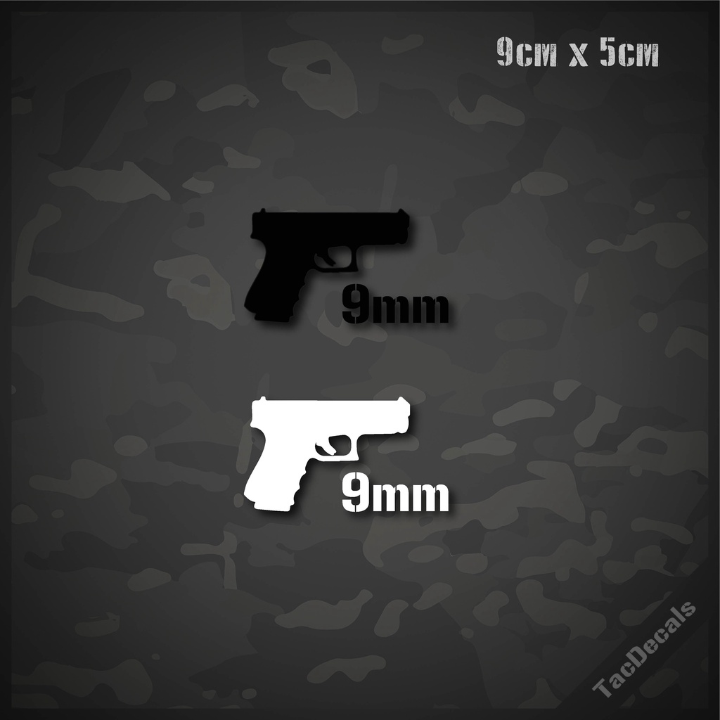 Nhãn dán súng Glock 9mm Công việc cắt khuôn ô tô phản quang / không phản quang