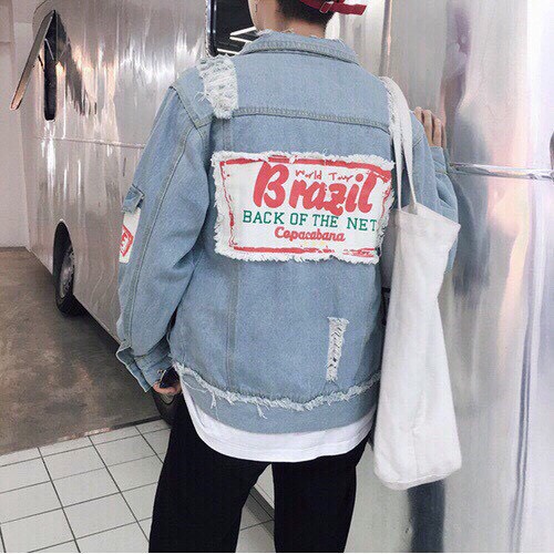 Áo khoác Jean Nam nữ, Khoác Rin Jeans Jean Nam Nữ Màu Xanh Đen Chất Unisex kiểu BRAZIL