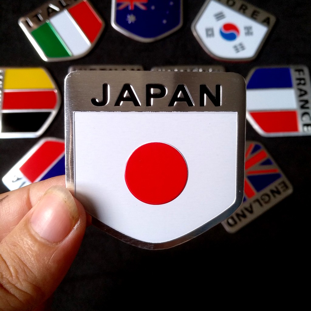 Miếng dán kim loại CỜ JAPAN ( 5cm x 5cm )