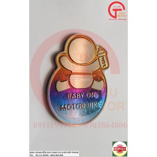 Temtitan - tem titan trang tri xe hinh baby cho xe máy