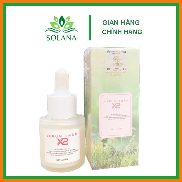 Serum thâm X2 Huyền Phi khử thâm nách thâm body thâm bẹn hiệu quả giúp da trắng sáng tự nhiên 20ml SOLANA