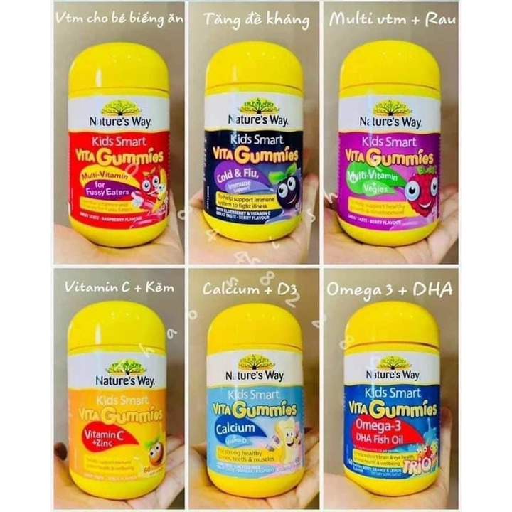Kẹo gôm bổ sung vitamin cho bé - 60 viên -120 viên gum - 3 vị