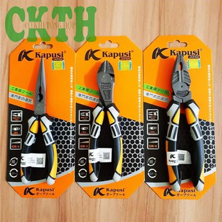 Bộ 3 Kìm Điện, Cắt, Mỏ Nhọn KAPUSI JAPAN CAO CẤP Xuất Đức