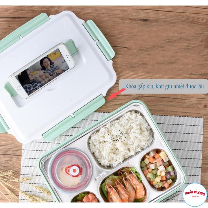Hộp Đựng Cơm 5 Ngăn Ruột Bằng Inox 304 Khay Cơm Giữ Nhiệt INOX CAO CẤP | BigBuy360 - bigbuy360.vn