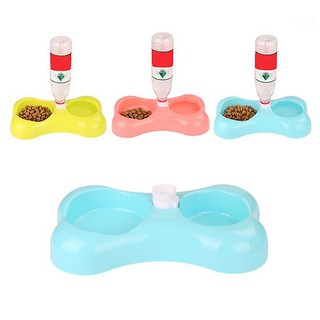 Bát ăn đôi tự động xương cho mèo thú cưng có kèm bình nước