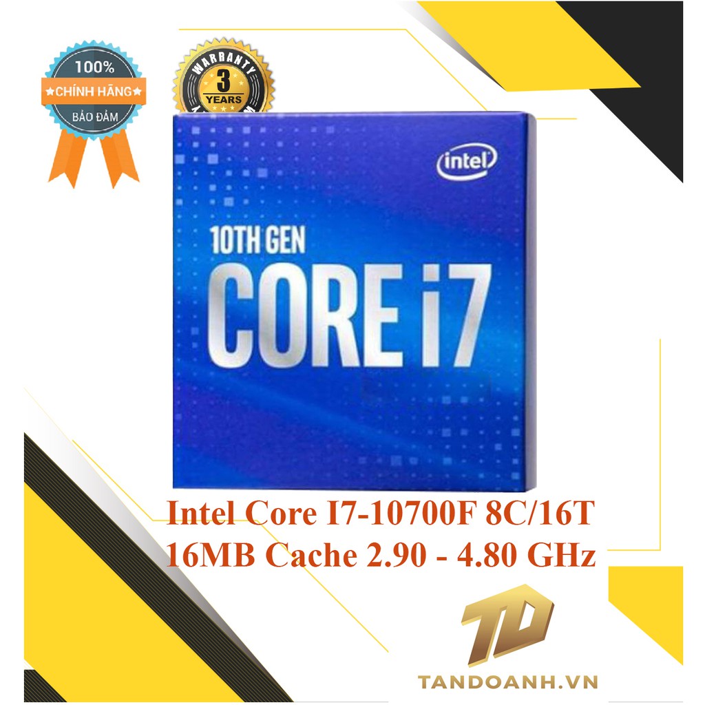 BỘ VI XỬ LÍ Intel Core I7-10700F 8C/16T 16MB Cache 2.90 GHz Upto 4.80 GHz - CHÍNH HÃNG/NHẬP KHẨU