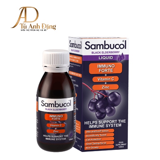 Sambucol cam Immuno Forte Siro tăng sức đề kháng cho trẻ 3-12 tuổi 120ml của Anh Quốc