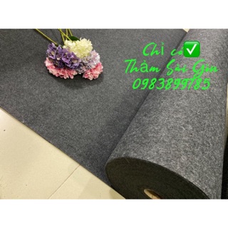 Thảm trải sàn nỉ xám đen sọc khổ 2m