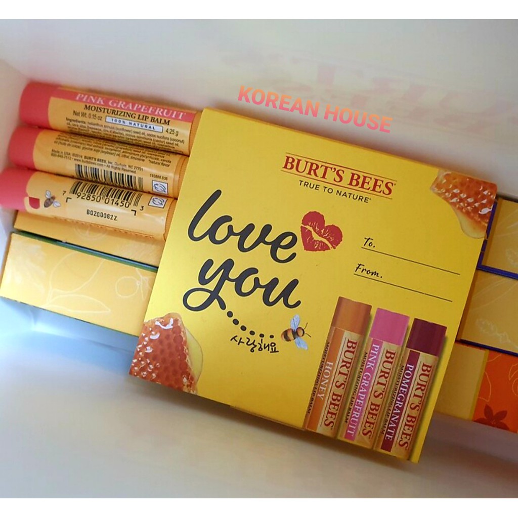 (Chính hãng) SET SON DƯỠNG SÁP ONG PHIÊN BẢN ĐẶC BIỆT BURT'S BEES_LOVE YOU_Siêu xinh