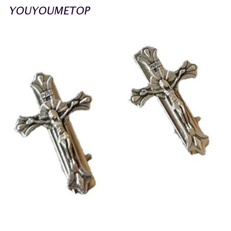[Hàng mới về] Kẹp tóc mỏ vịt hình chữ thập phong cách Gothic cổ điển thời trang