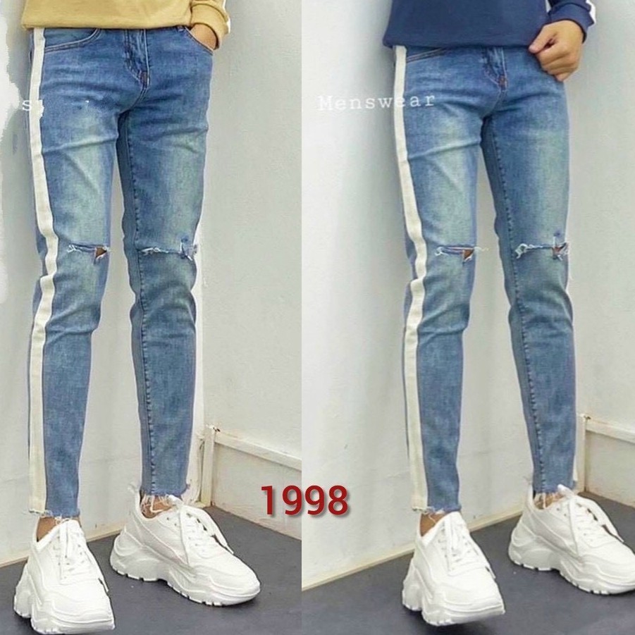 quần jean nam xanh rách viền có size đại ạ