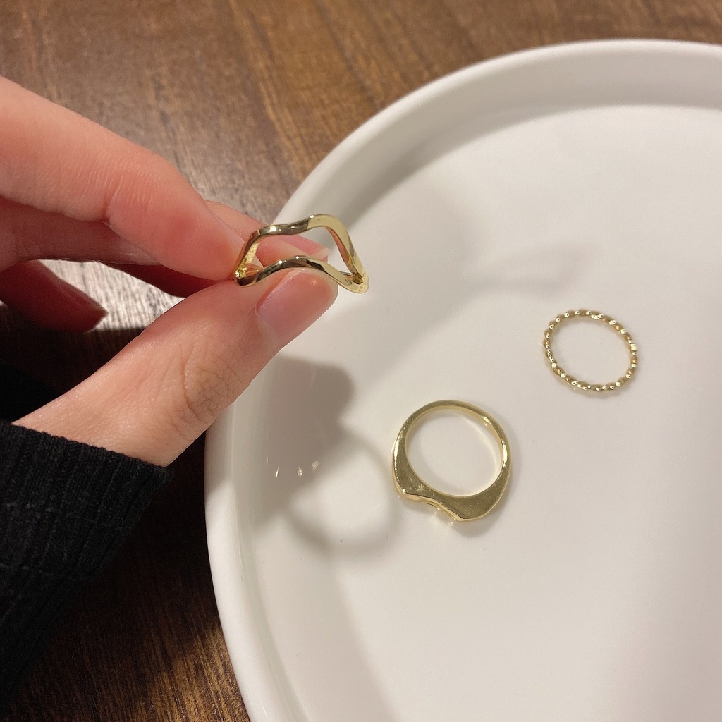 Nhẫn Xoắn Hình Học Phong Cách Hàn Quốc Sang Trọng Cá Tính