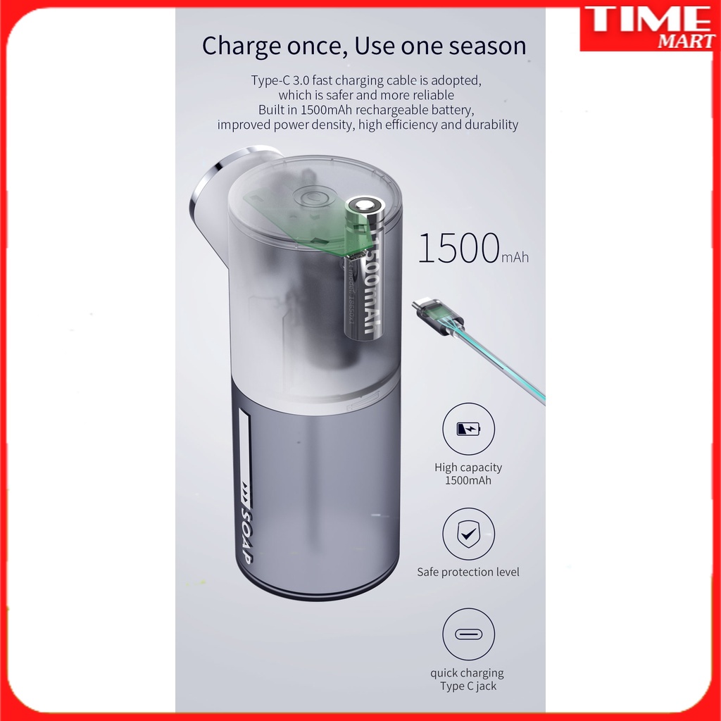 [CHÍNH HÃNG] Máy phân phối xà phòng lỏng tự động D101 Cảm biến tích hợp, màn hình led. Bọt cảm ứng [TIME_MART ]