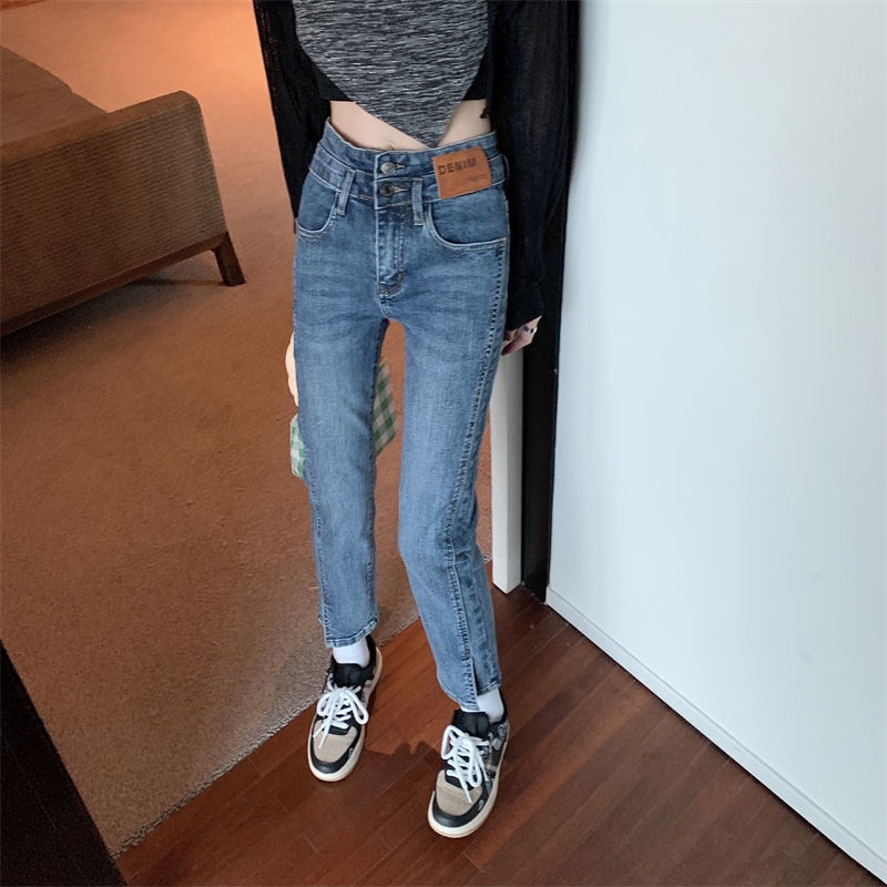 Quần Jean Nữ Lưng Cao Xẻ Tà Thời Trang Mới
