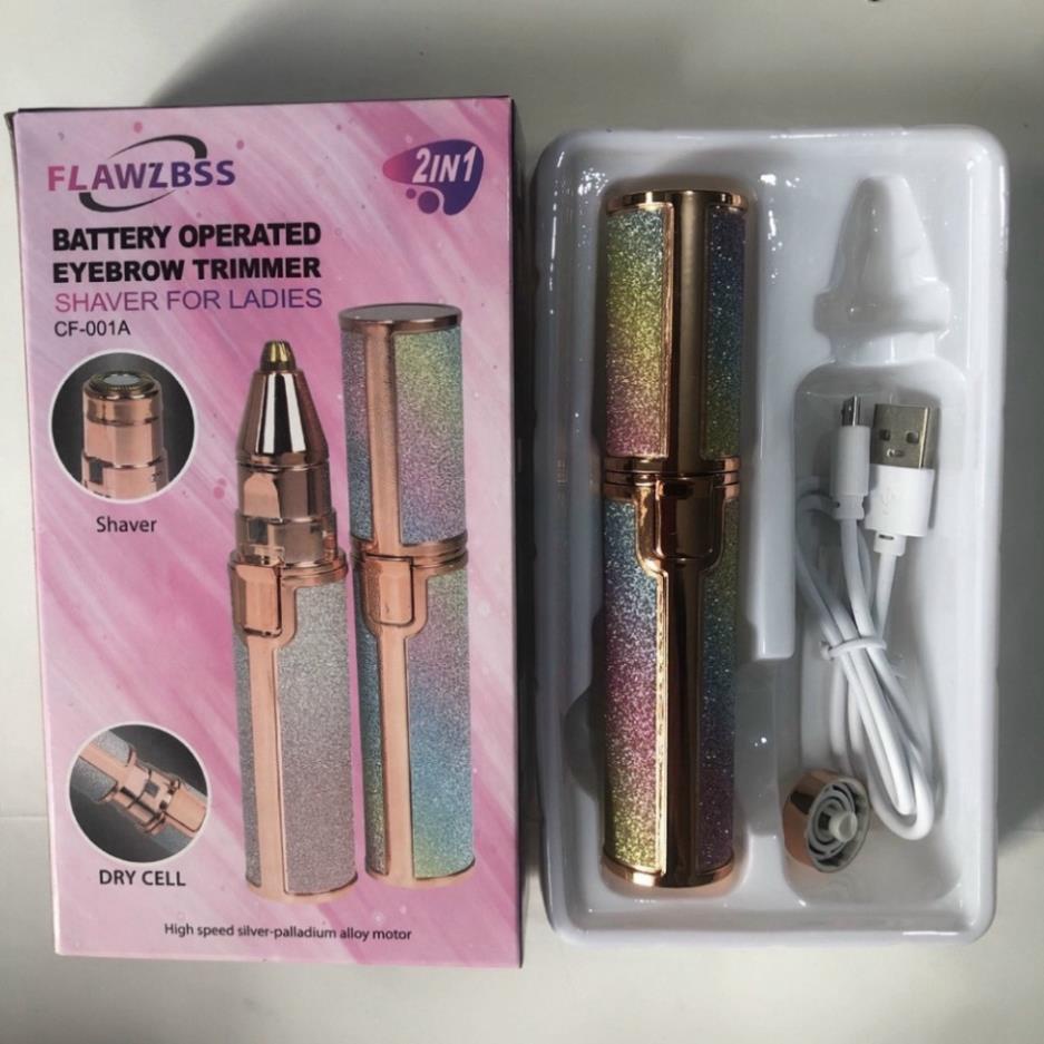 Bút tỉa lông mày-Máy tỉa lông mày làm đẹp cho chị em, - Bút kẻ sạc điện với lưỡi cạo 360 đa năng tạo kiểu chân mày