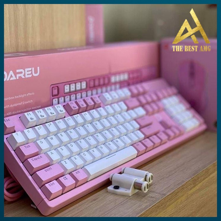 Bàn Phím Cơ Gaming Xuyên Led Dareu EK1280S Màu Trắng Hồng Bàn Phím Máy Tính Có Dây Chơi Game