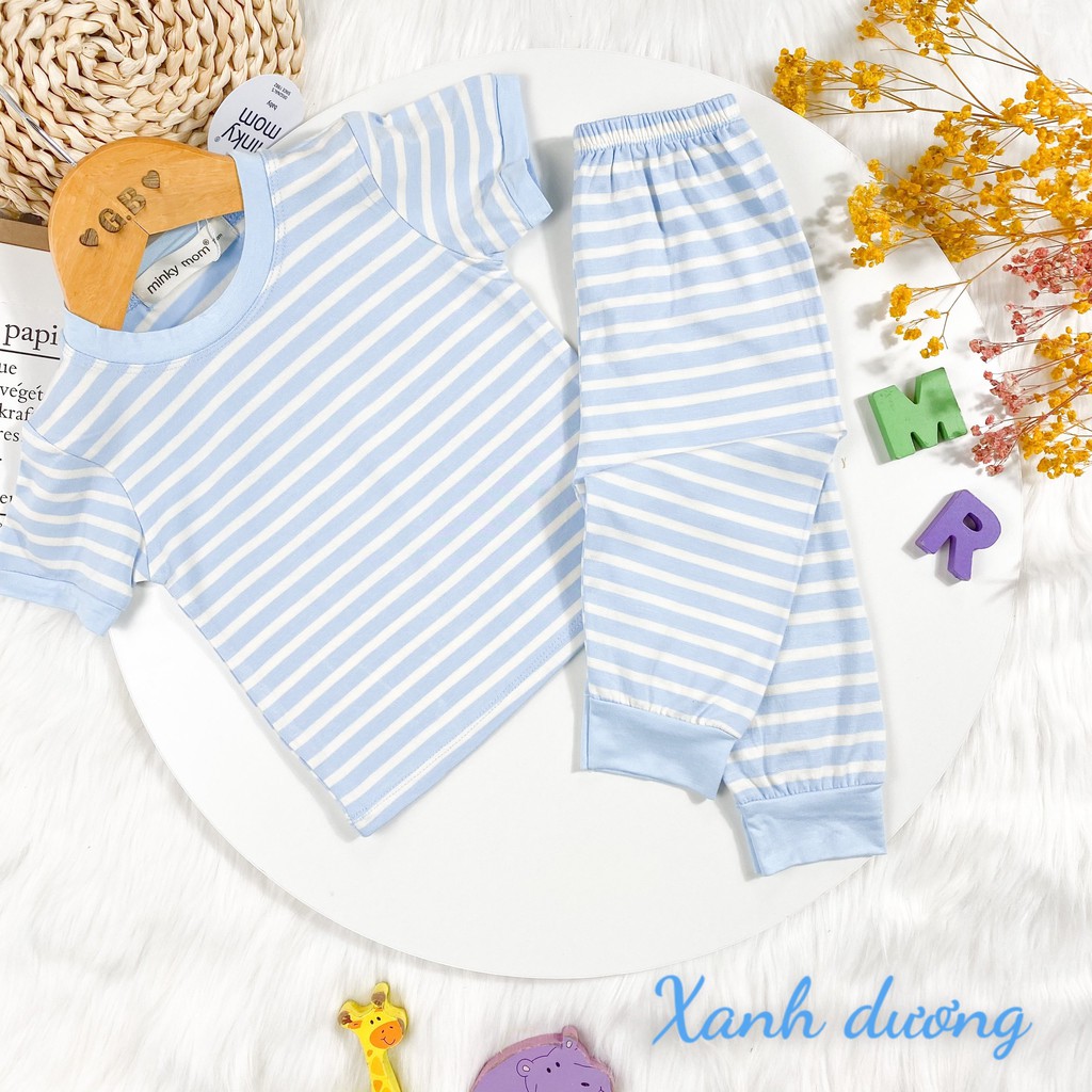 SALE! BỘ TAY CỘC QUẦN DÀI KẺ DỌC MINKY MOM CAO CẤP MỀM MỊN CHO BÉ MÃ TNQDS