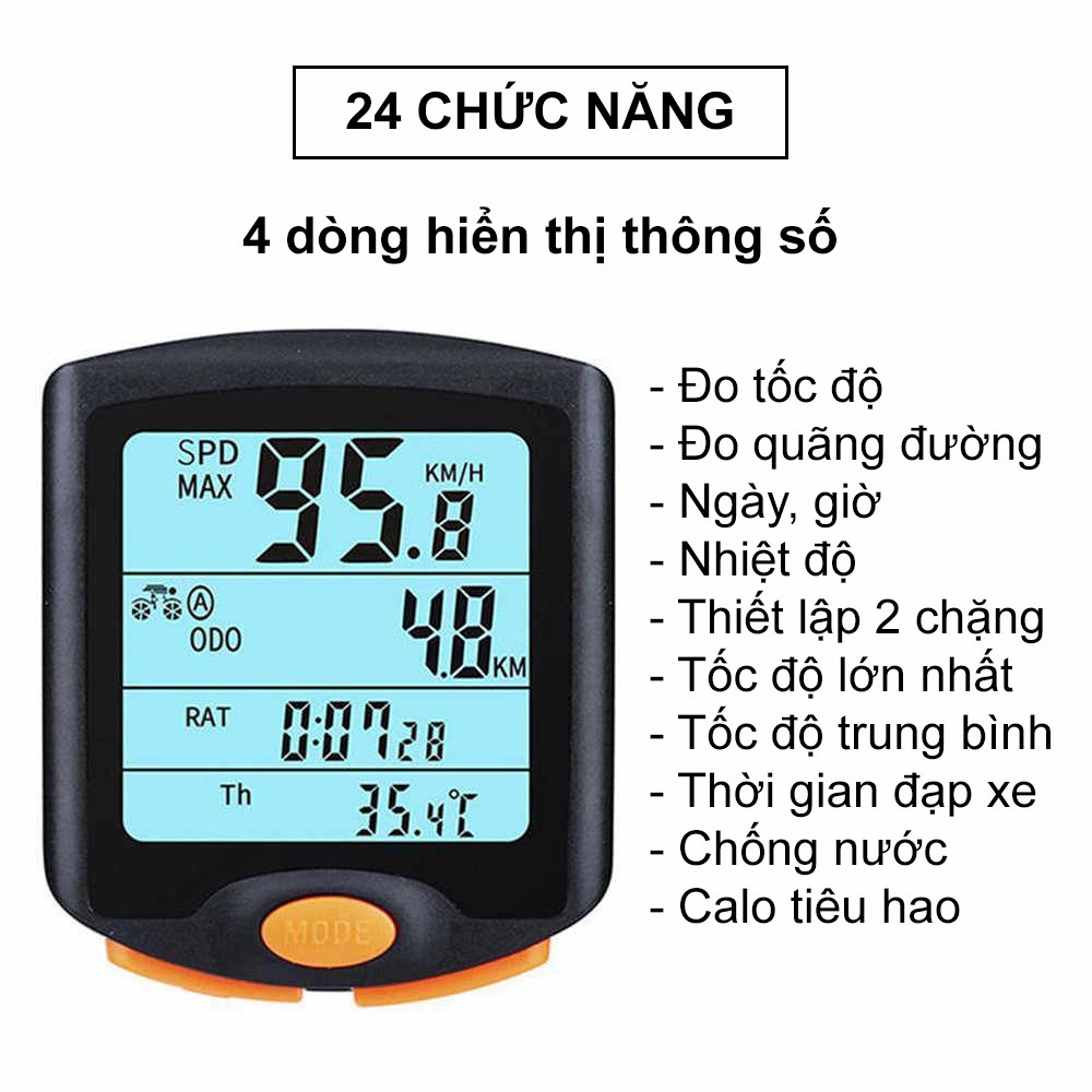 Đồng hồ đo tốc độ xe đạp thể thao BOGEER YT-813