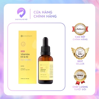 Vitamin d3 & k2 mk7 cho bé nutrivitality anh d3k2 d3 k2 d3&k2
