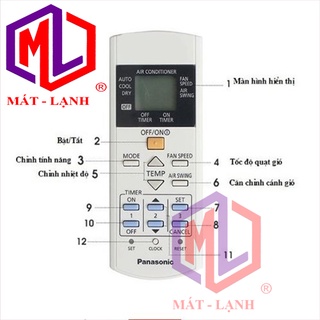 Remote máy lạnh Panasonic- Điều khiển máy lạnh panasonic