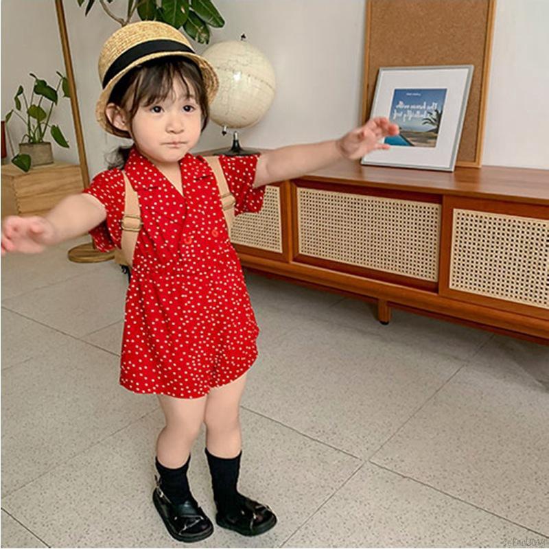 Đầm Công Chúa Họa Tiết Chấm Bi Cho Bé Gái