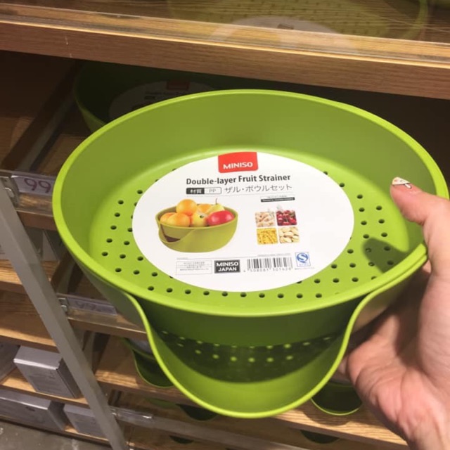 [XÁCH TAY THÁI] bộ thau rổ nhựa Miniso
